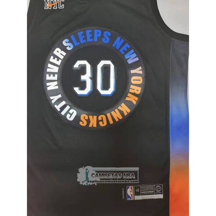 Camiseta New York Knicks Julius Randl Ciudad 2020-21 Negro